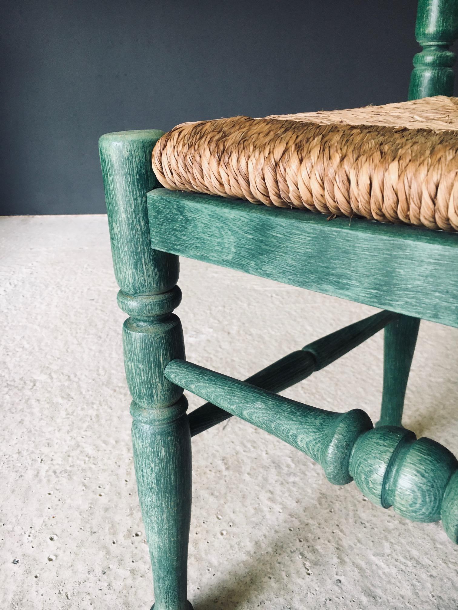 Austrian Alps Rustic Design Green Side Chairs, Austria 1950's For Sale 14