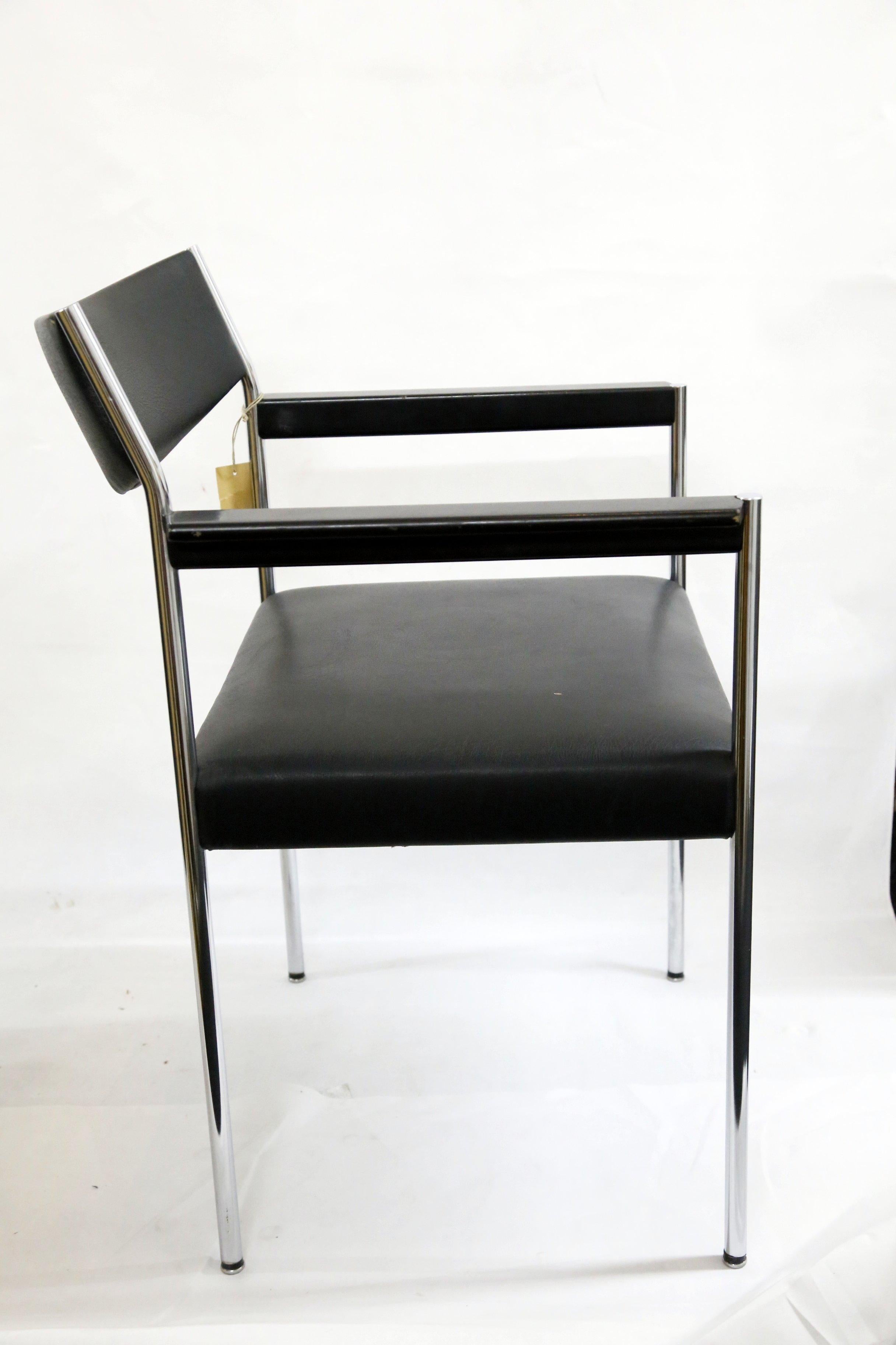 Austrian Aluminium and Leather Armchairs from Brüder Fellner, 1970s, Set of 4 In Good Condition In Budapest, HU