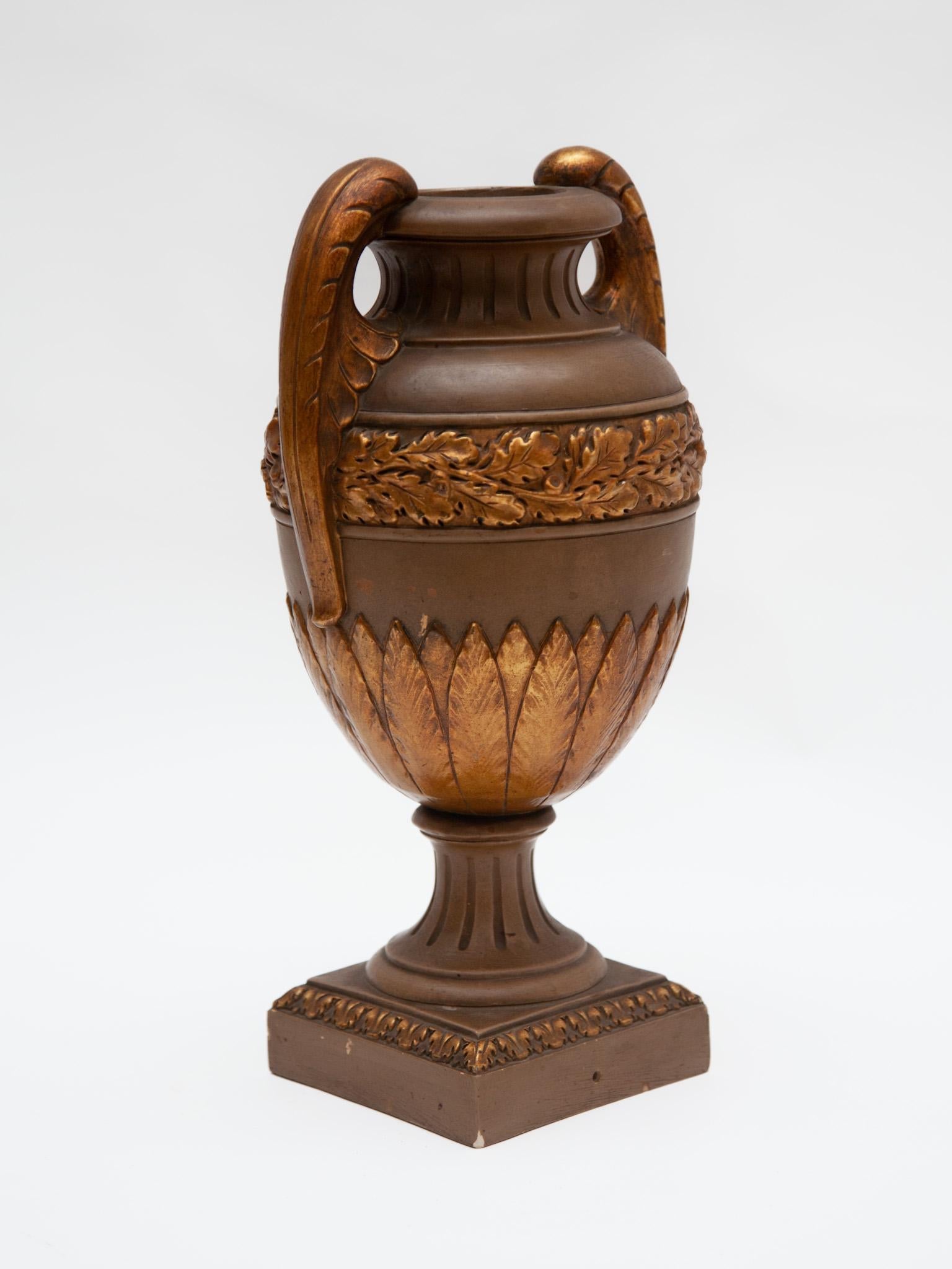 Neoclassical Austrian Amphora Ceramic Vase in Classism Style For Sale
