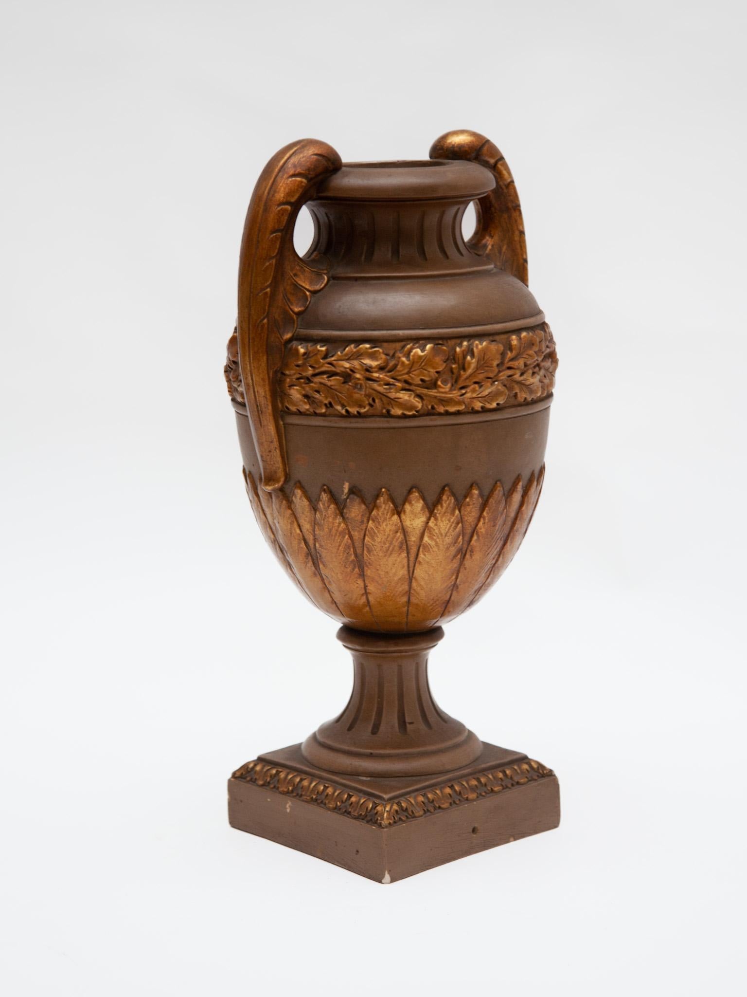 Molded Austrian Amphora Ceramic Vase in Classism Style For Sale