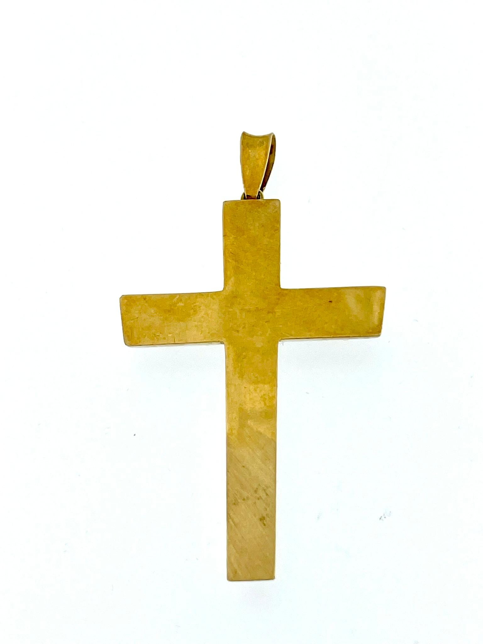 Art Deco Austrian Antique 18kt Gold Cross For Sale