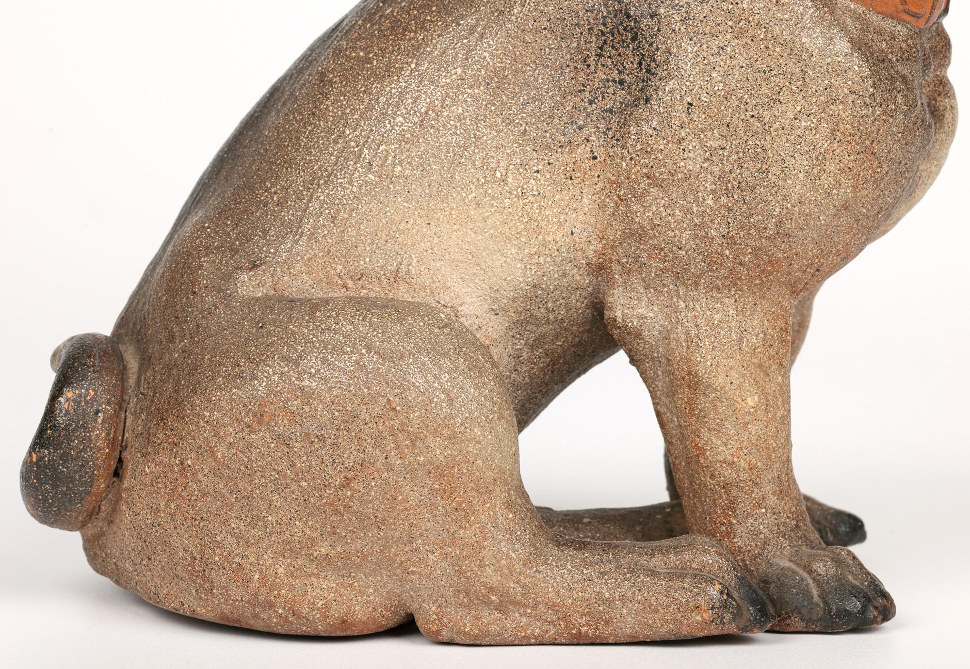 Austrian Antique Cold Painted Art Pottery Pug Dog Figure For Sale 6