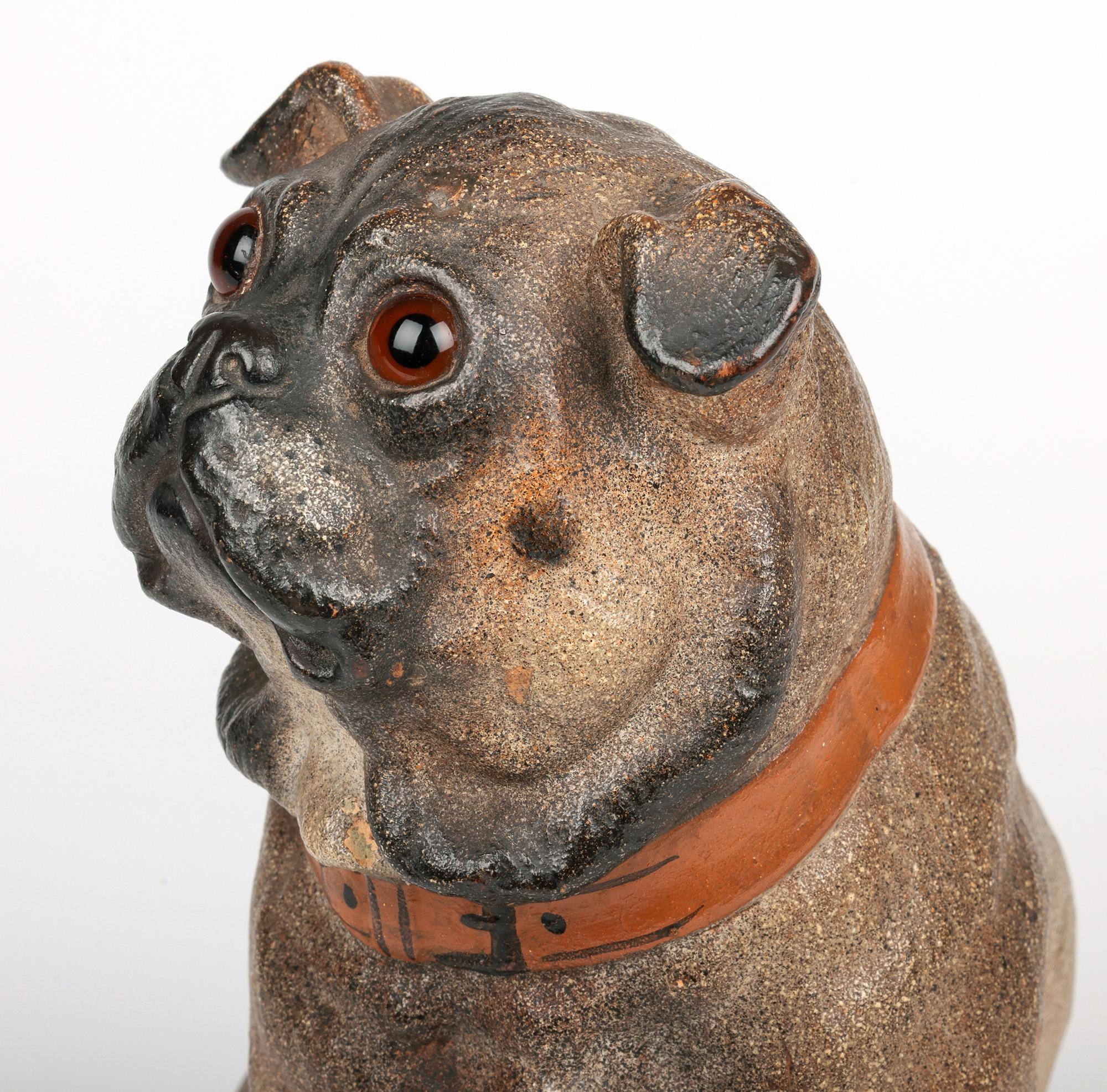 Austrian Antique Cold Painted Art Pottery Pug Dog Figure For Sale 12