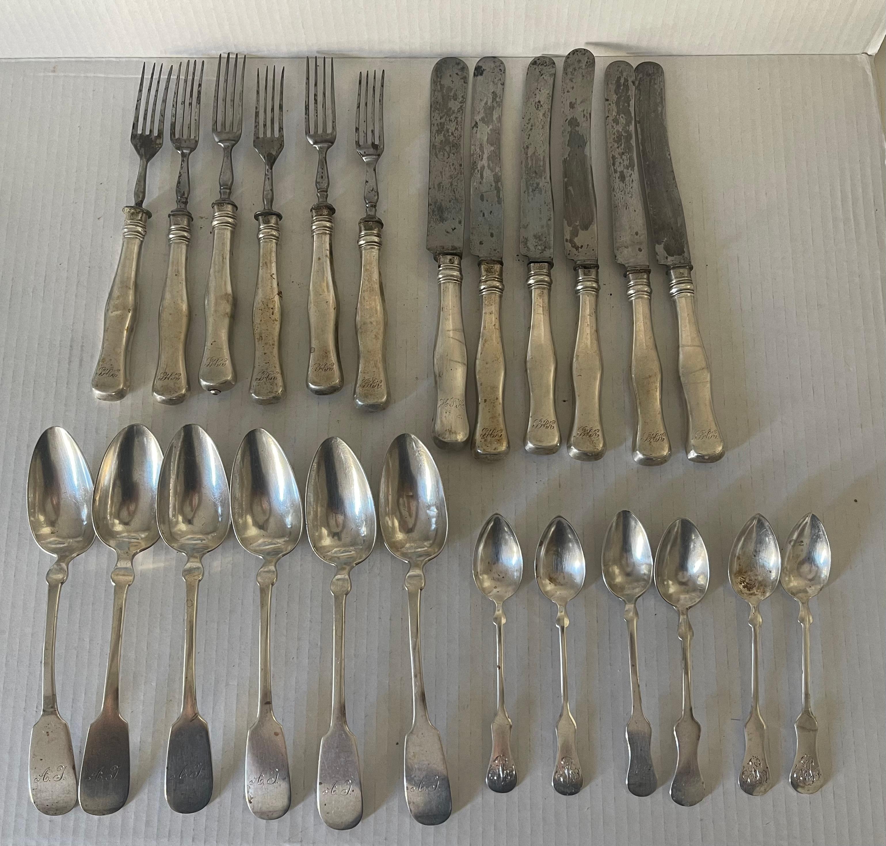Métal Couverts autrichiens anciens de 6 personnes en vente