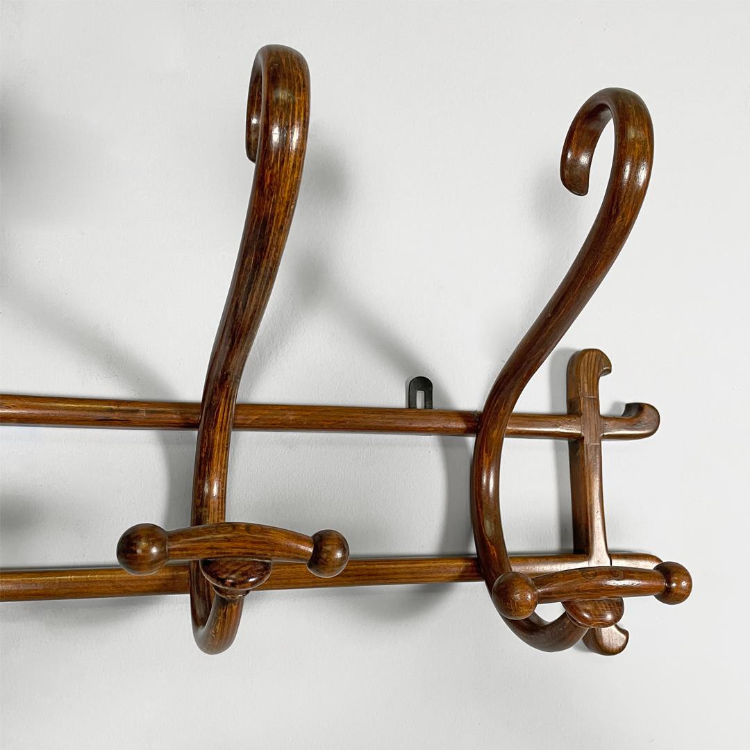 Wood Austrian antique wooden coat hanger for Thonet, 1800s For Sale