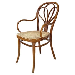 Austrian Used wooden Thonet armchair with Vienna straw, early 1900s