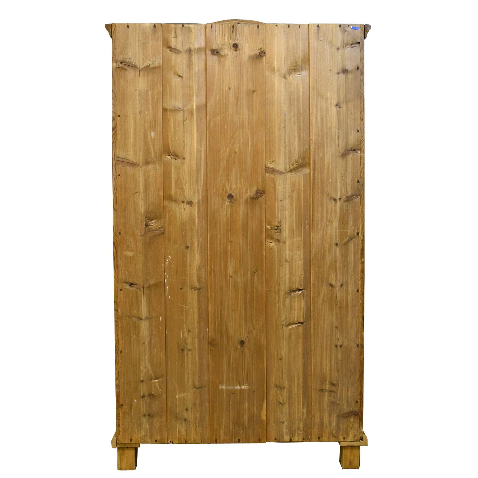 Rustic Austrian Armoire in Pine with Single Door and Arched Top, circa 1830