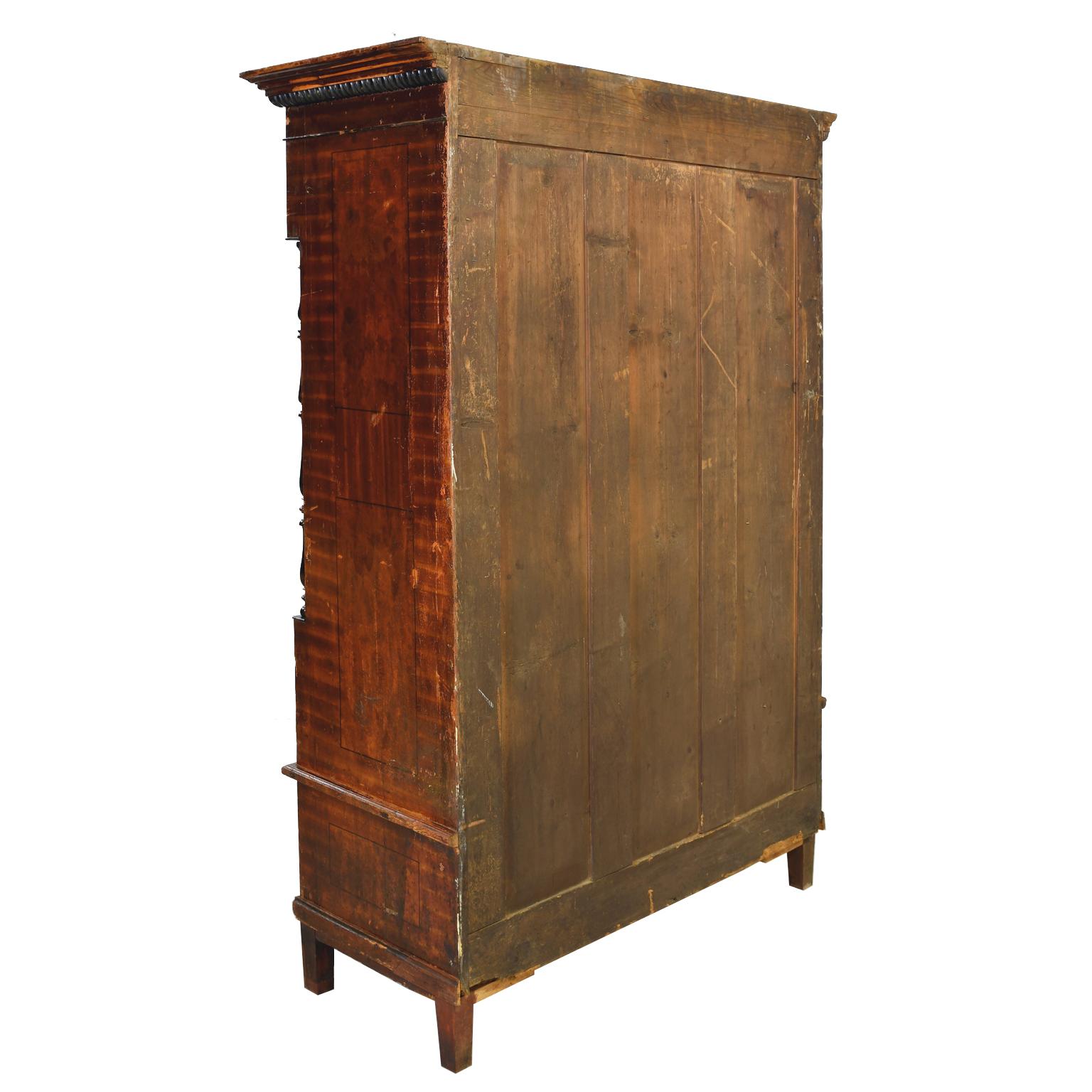 Austrian Armoire with Original Tooled Red/Maroon Painted Finish, circa 1800 9
