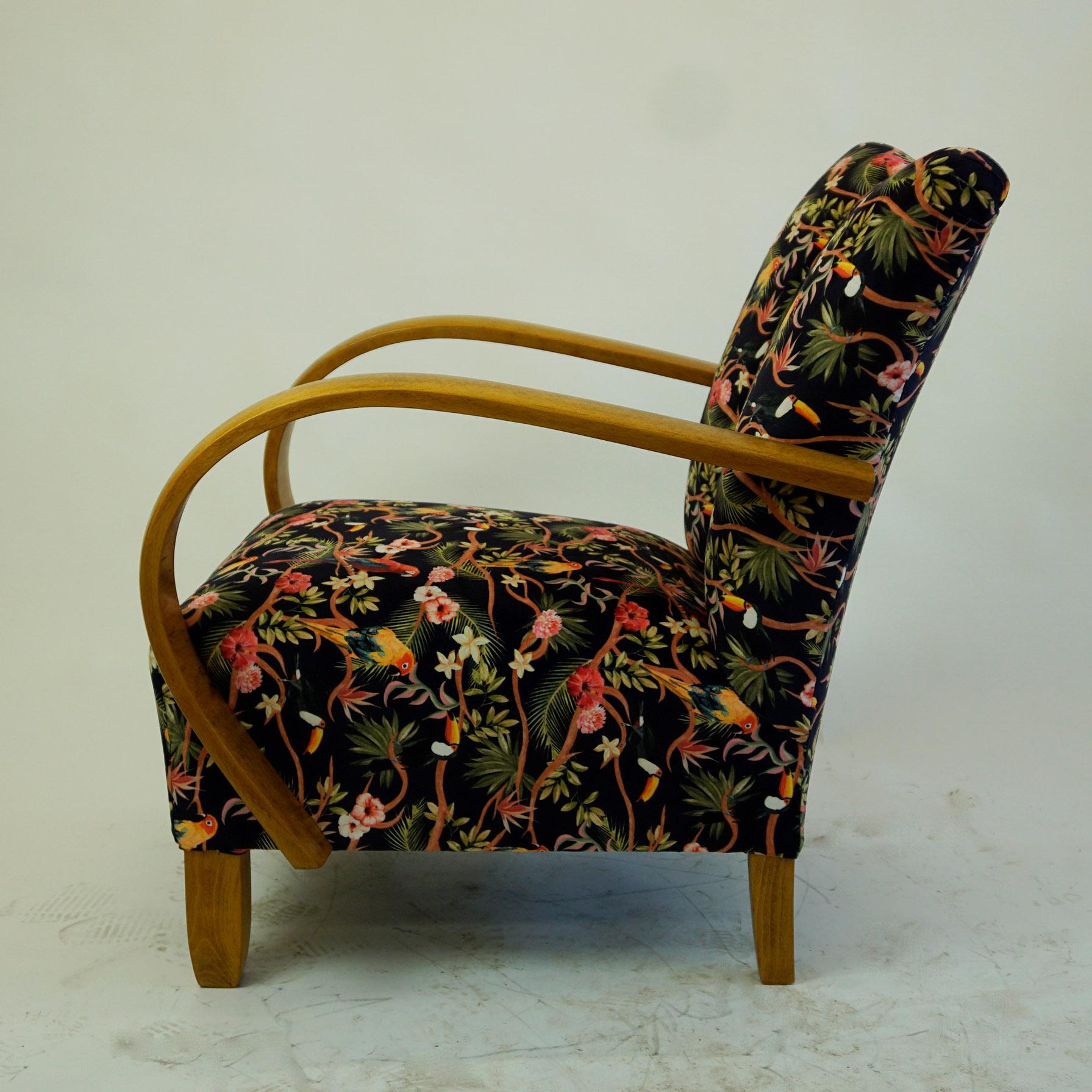 floral velvet armchair
