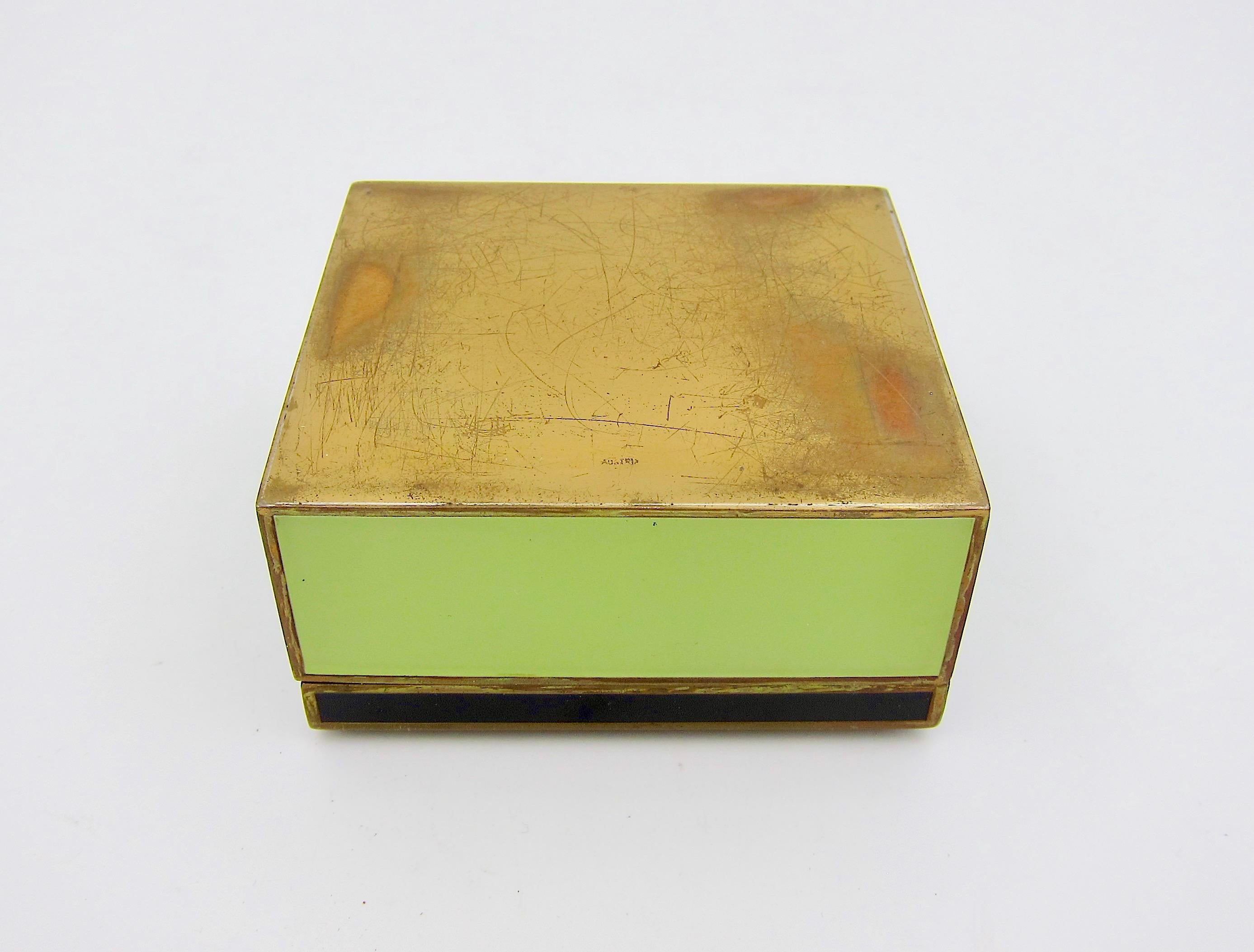 Austrian Art Deco Box with Polychrome Enamel Avant Garde Decor, circa 1930 3