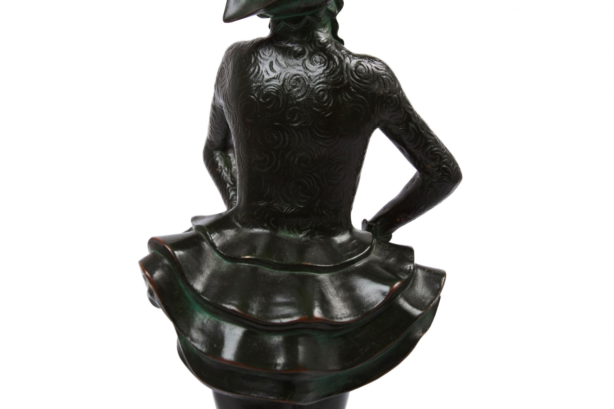 Austrian Art Deco Bronze Sculpture of Dancing Girl by Josef Lorenzl, circa 1920s For Sale 6