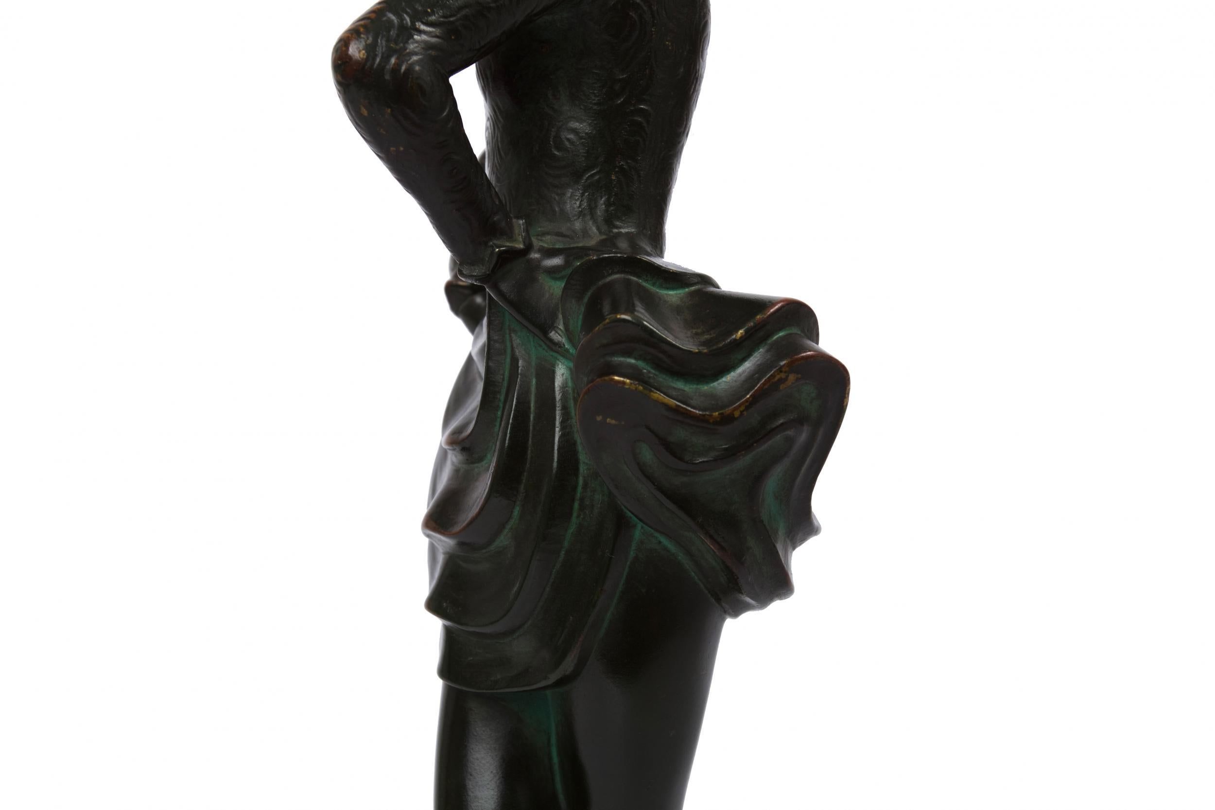 Austrian Art Deco Bronze Sculpture of Dancing Girl by Josef Lorenzl, circa 1920s For Sale 11