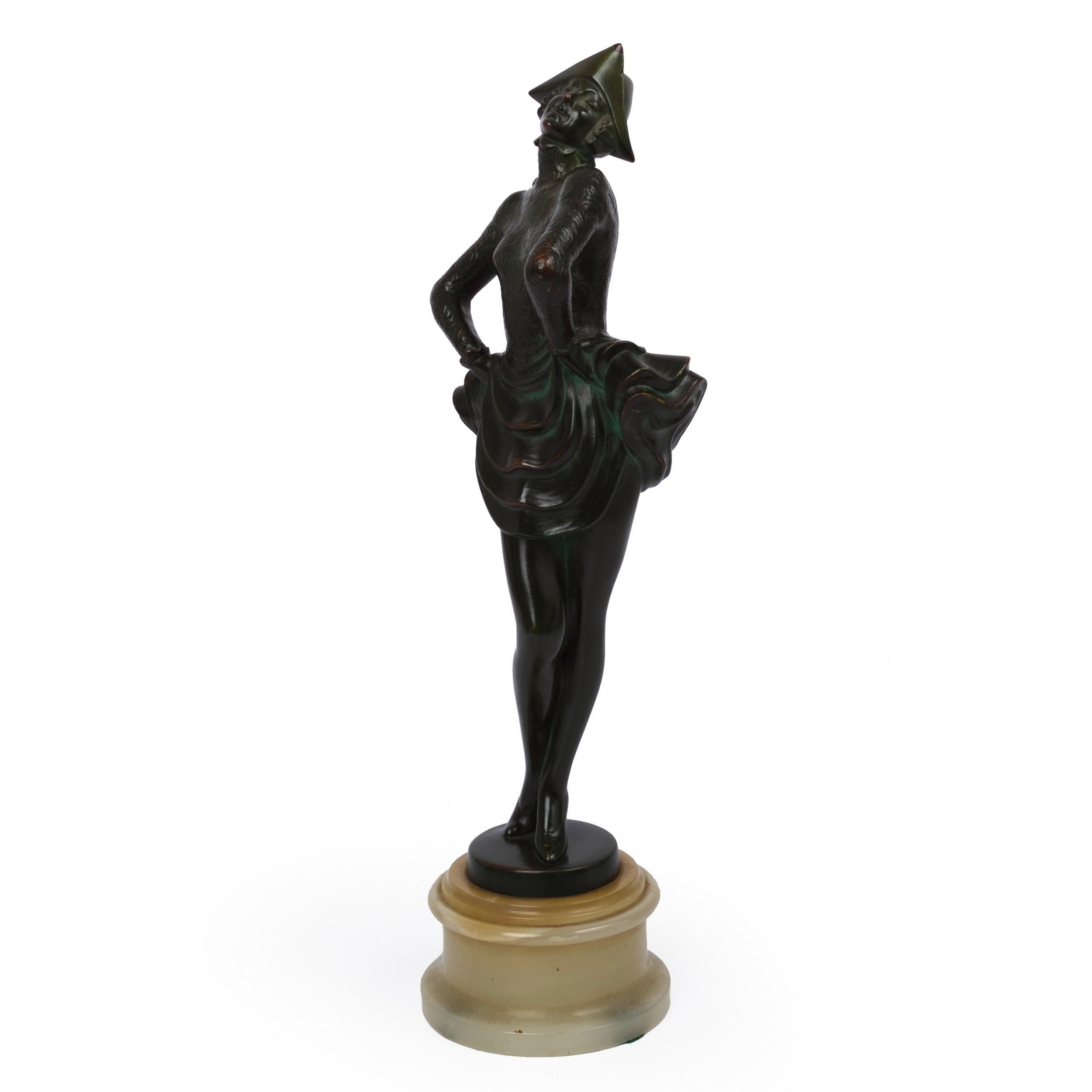 Austrian Art Deco Bronze Sculpture of Dancing Girl by Josef Lorenzl, circa 1920s For Sale 13