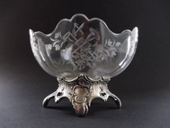 Austrian Art Deco Crystal Compote Centrepiece, Biscuit/Cookie Bowl, circa 1930