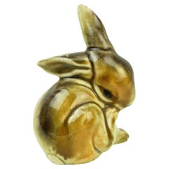 Austrian Art Deco Glazed Ceramic Rabbit by Eduard Klablena