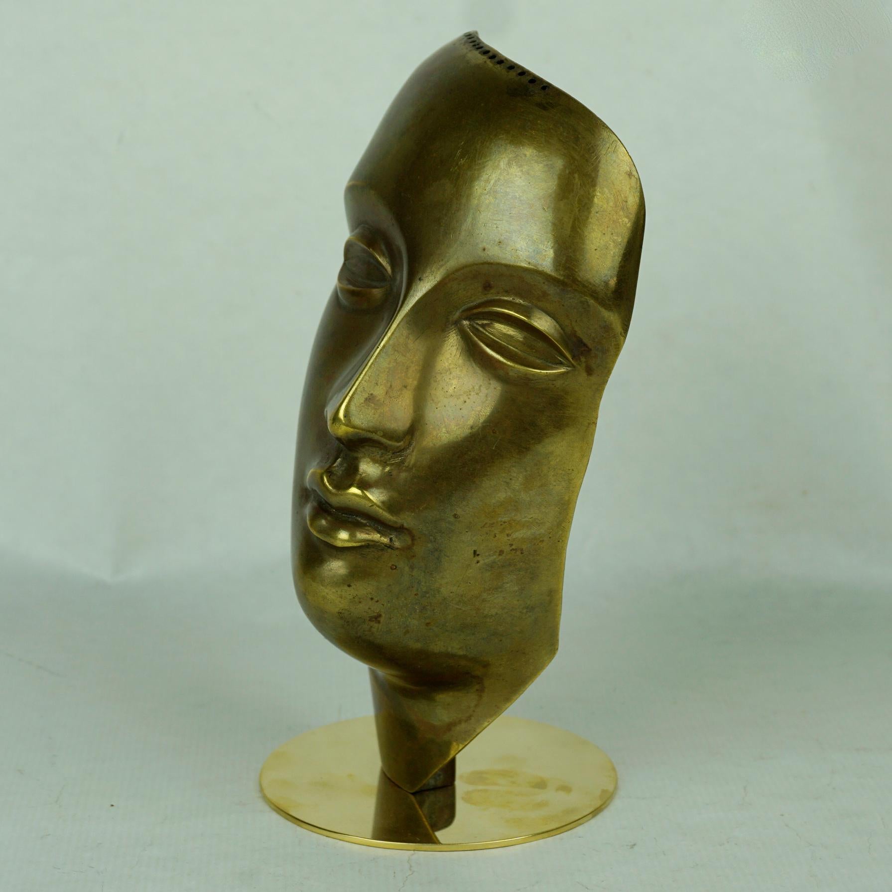 Austrian Art Deco Male Brass Bust by Franz Hagenauer Vienna 3