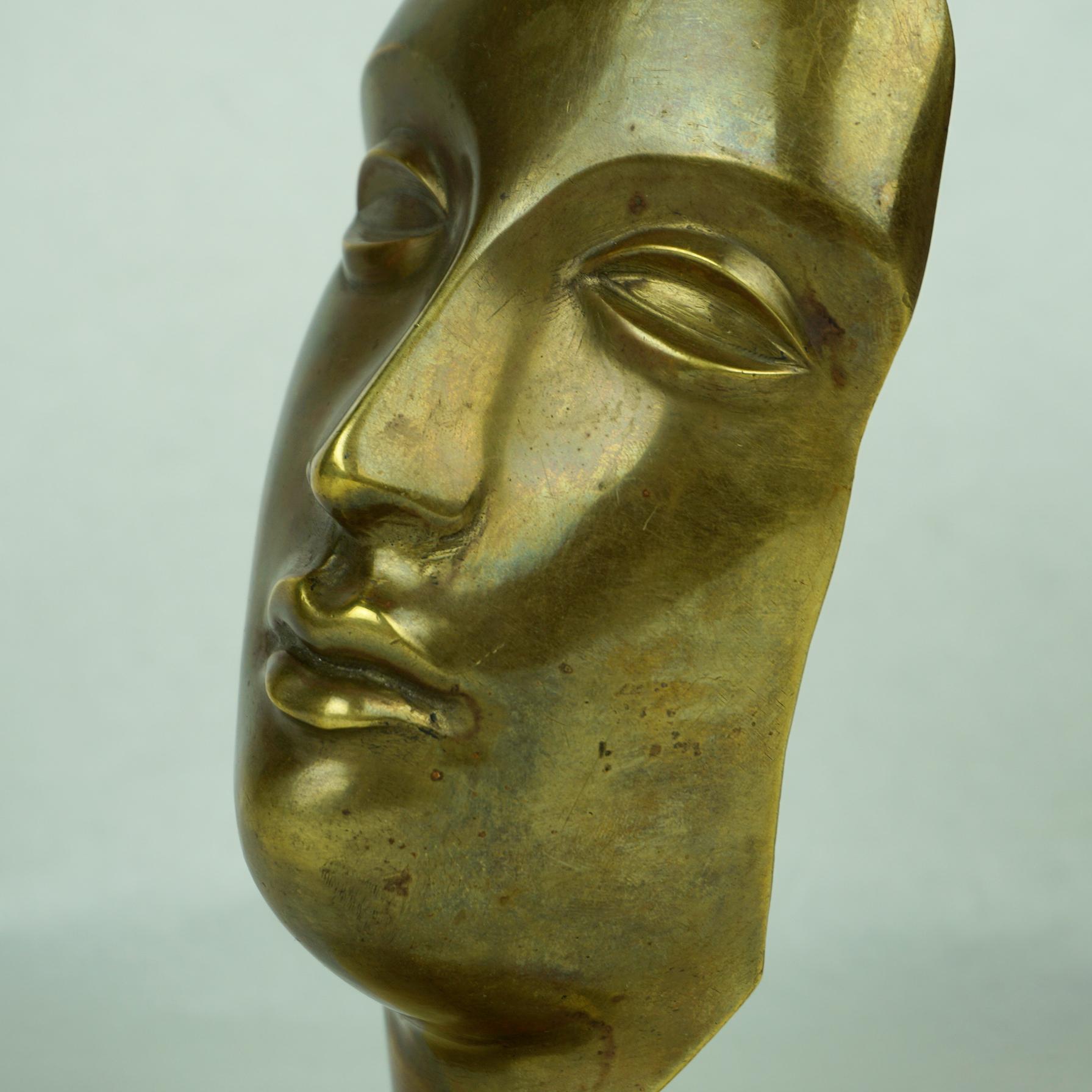 Austrian Art Deco Male Brass Bust by Franz Hagenauer Vienna 4