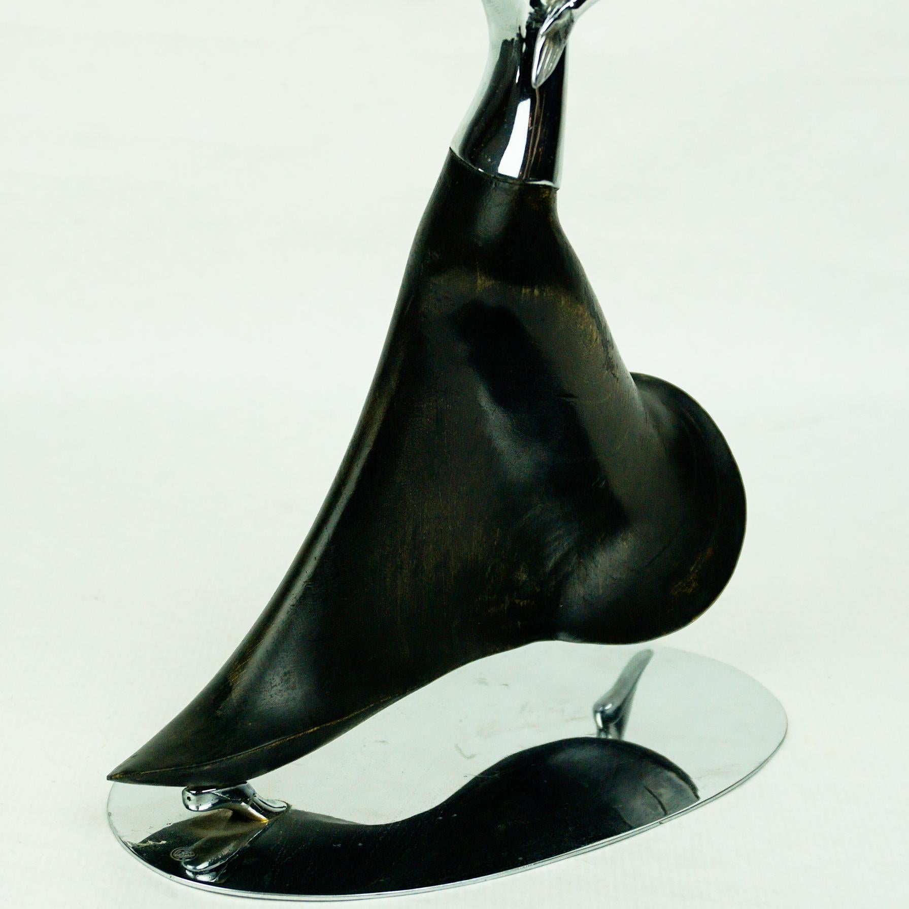 Austrian Art Deco Nickel plated Brass Female Dancer Sculpture by Hagenauer 8