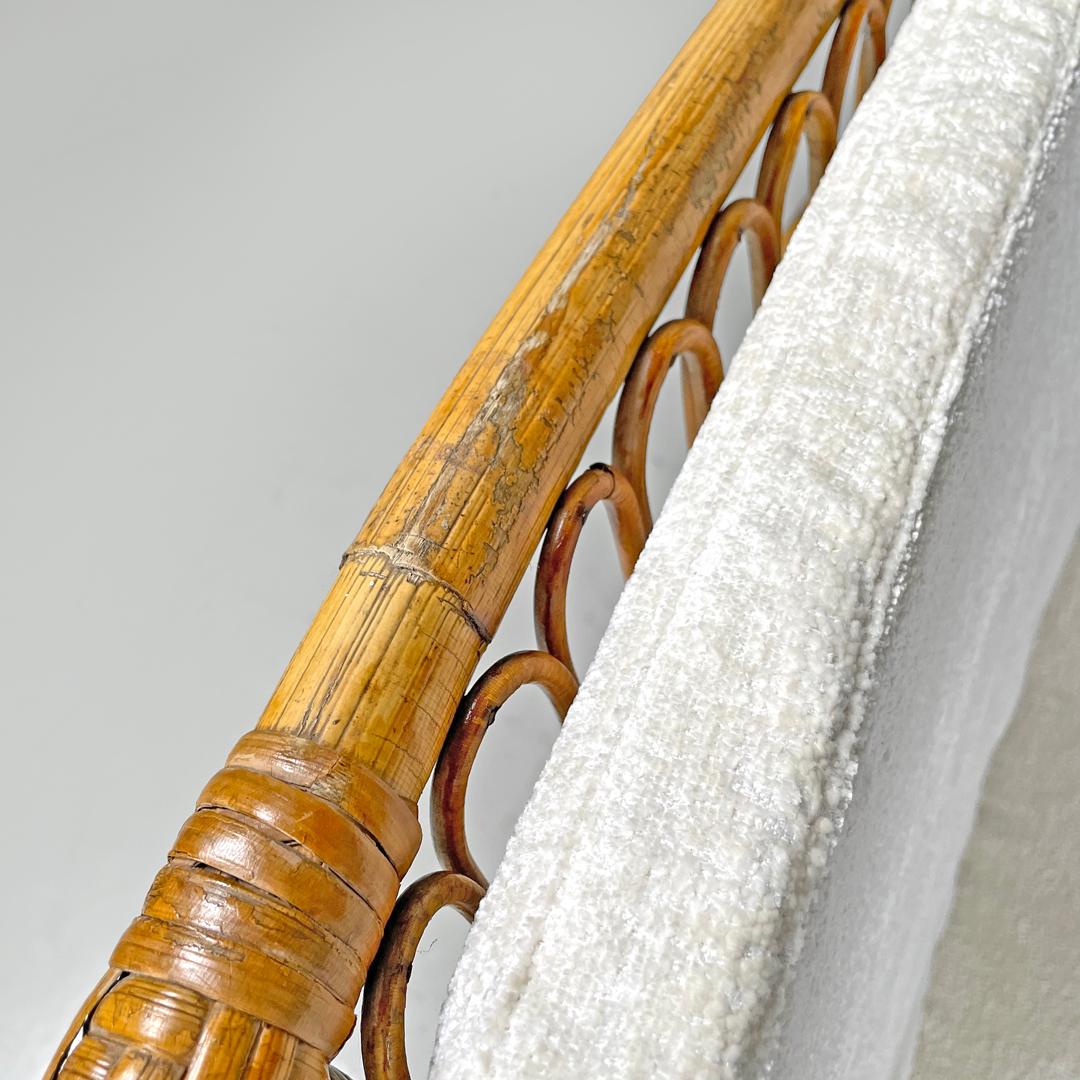 Poltrone austriache Art Deco in rattan e tessuto bianco di Paul Frankl, anni '40 in vendita 6