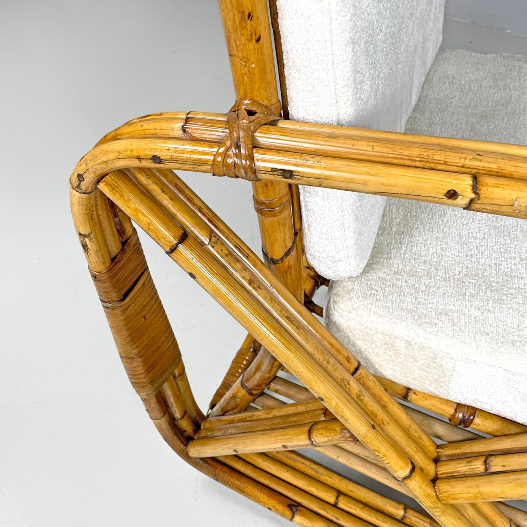 Poltrone austriache Art Deco in rattan e tessuto bianco di Paul Frankl, anni '40 in vendita 7