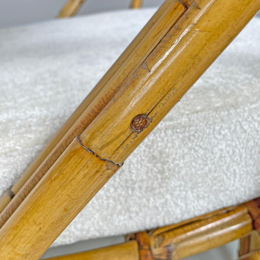 Poltrone austriache Art Deco in rattan e tessuto bianco di Paul Frankl, anni '40 in vendita 8