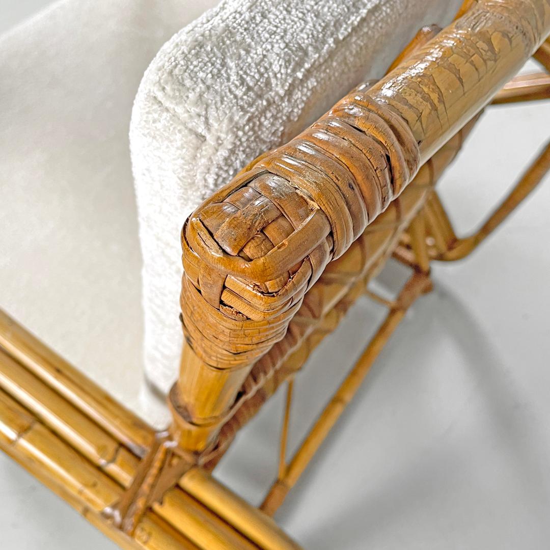 Poltrone austriache Art Deco in rattan e tessuto bianco di Paul Frankl, anni '40 in vendita 9
