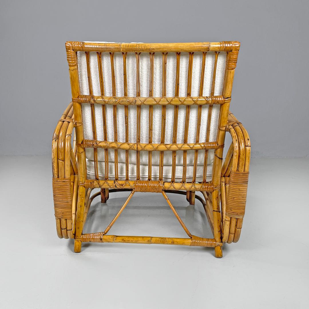Metà XX secolo Poltrone austriache Art Deco in rattan e tessuto bianco di Paul Frankl, anni '40 in vendita