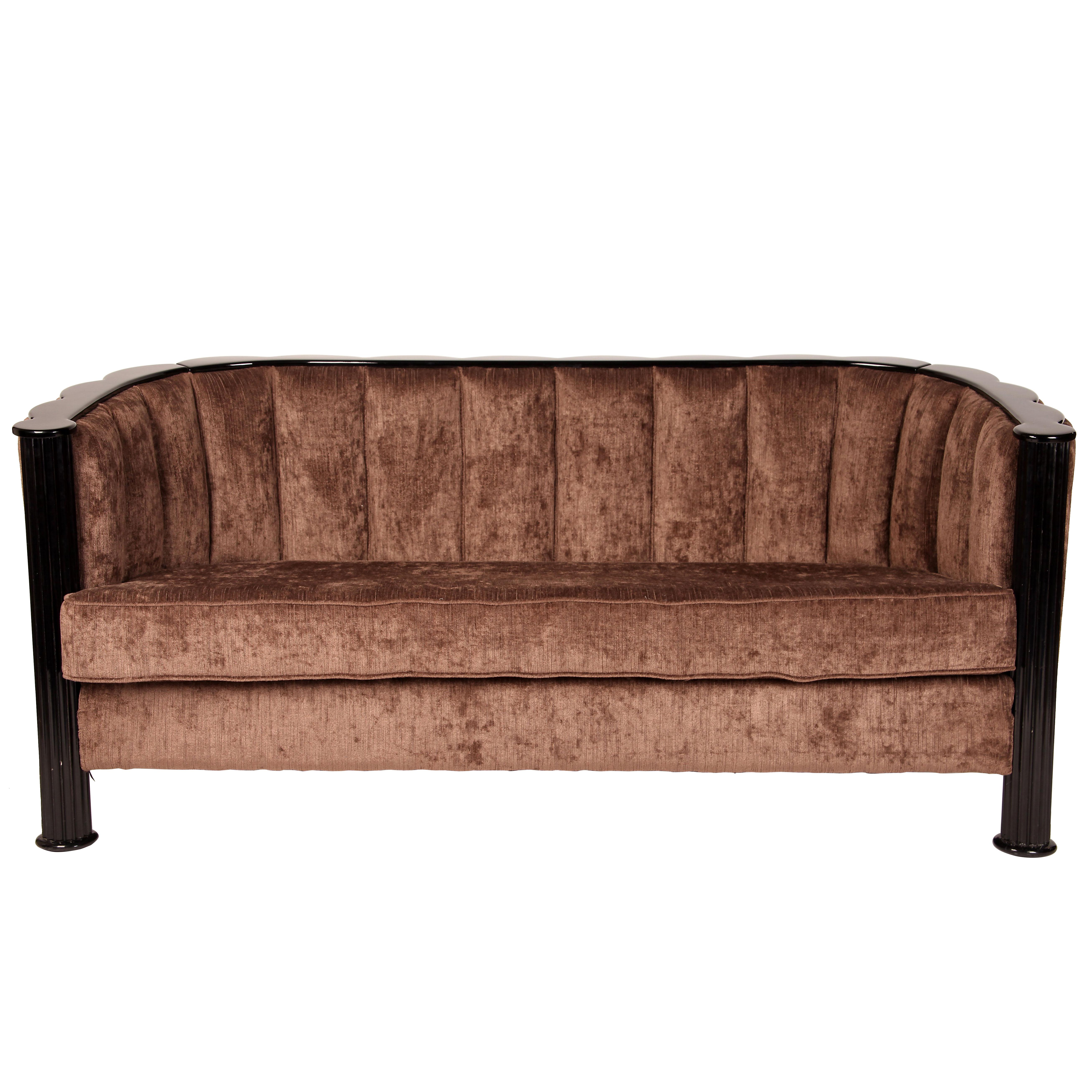 Austrian Art Deco Scalloped Shell Loveseat