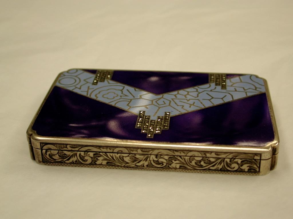 Austrian Art Deco Silver and Enamel Box, Dated circa 1920, 935 Standard Silver In Good Condition In London, GB