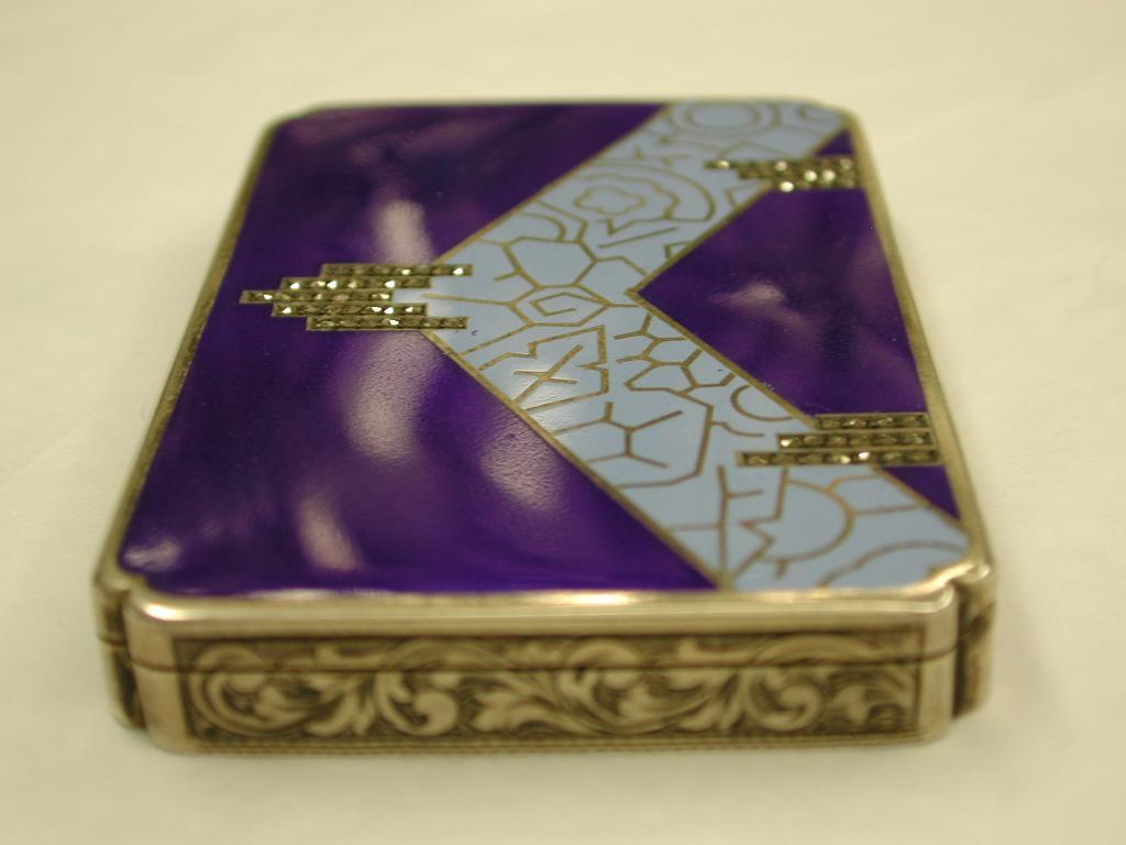 Austrian Art Deco Silver and Enamel Box, Dated circa 1920, 935 Standard Silver 1