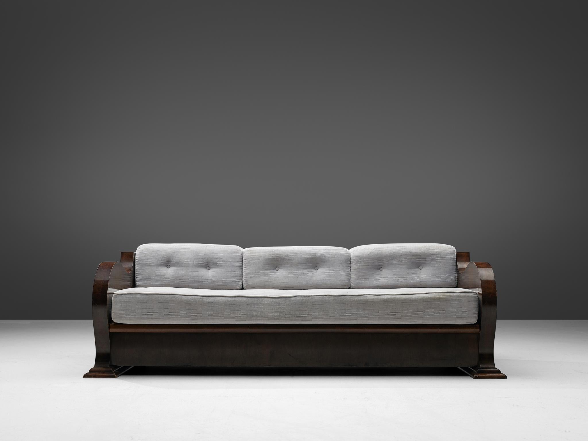 Austrian Art Deco Sofa in Walnut 1