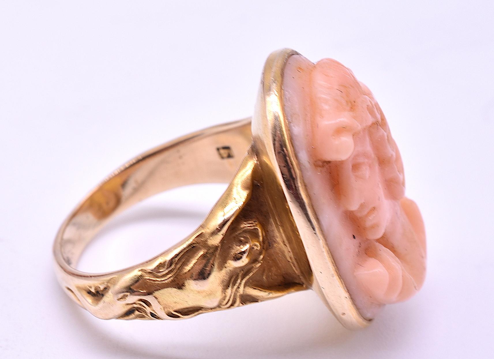 angel cameo ring