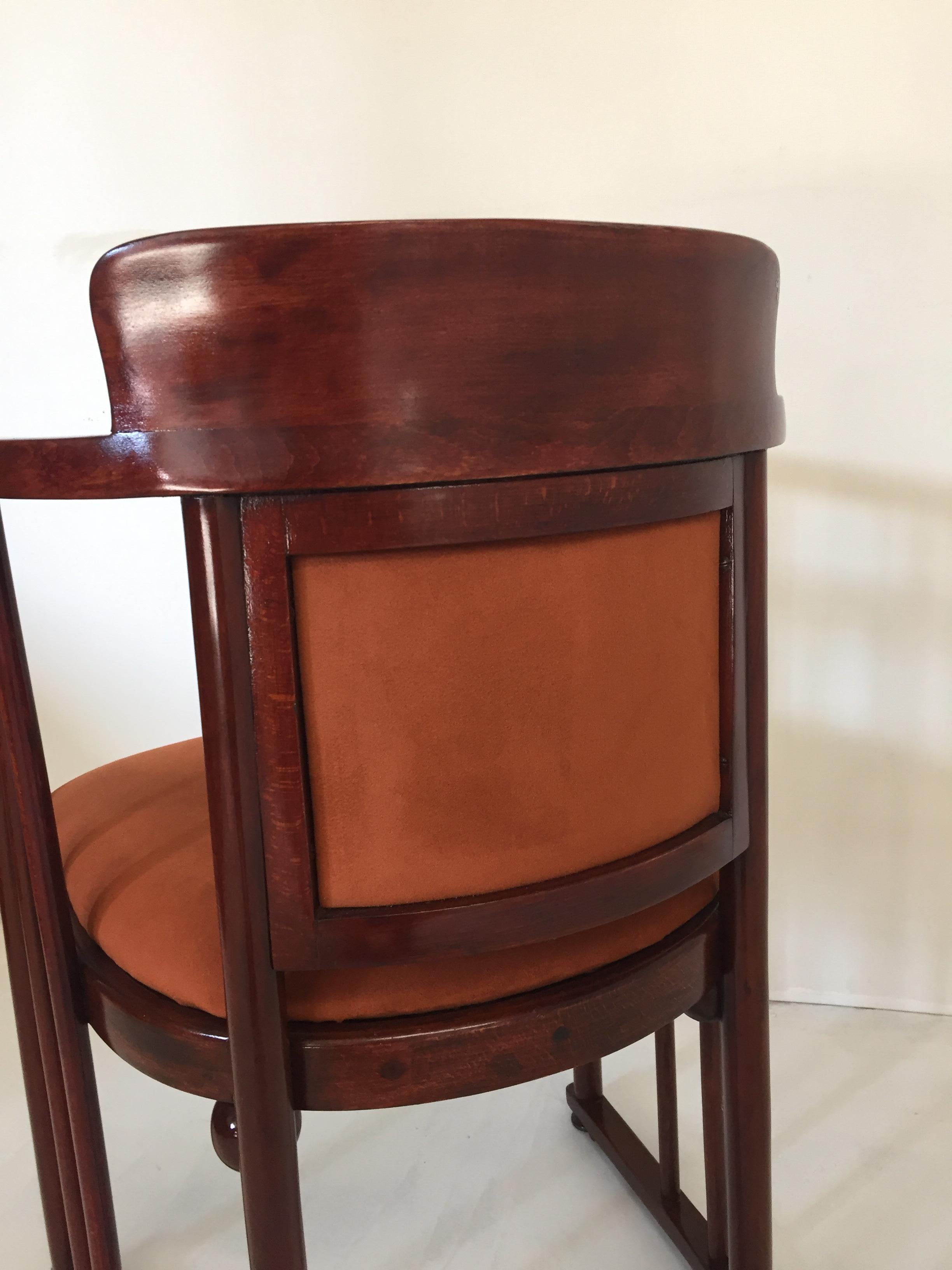 Beech Austrian Art Nouveau Barrel Chair Josef Hoffmann Bent Wood for Kohn