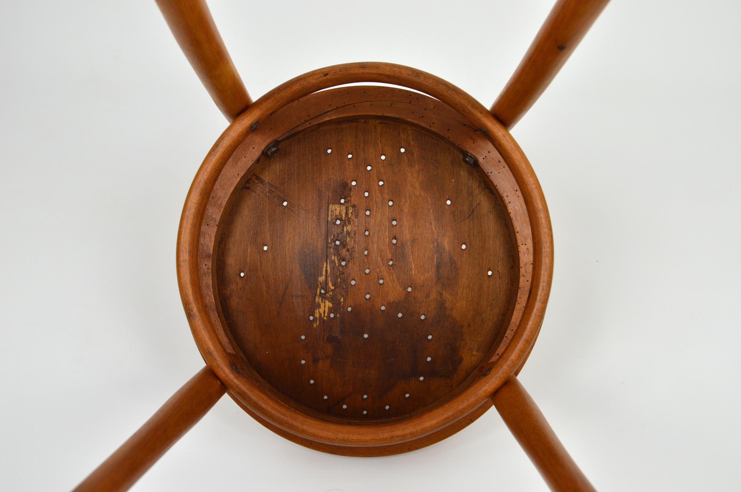Austrian Art Nouveau Bentwood Chair with Patterned Seat, J. & J. Kohn, 1900s For Sale 3