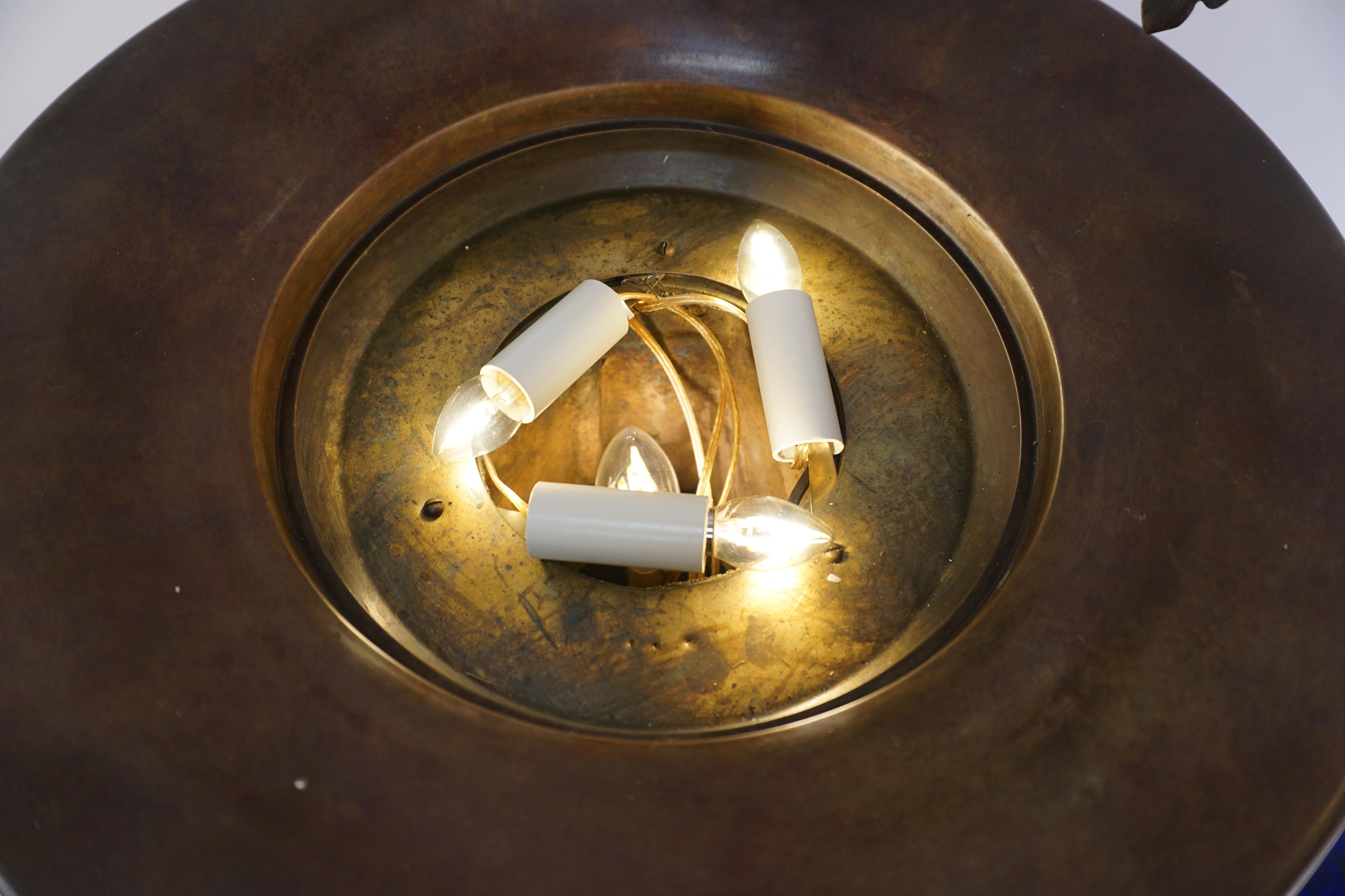 Österreichische Jugendstil-Tischlampe aus Bronze und Kunstglas mit Wasser Fontain  im Angebot 11