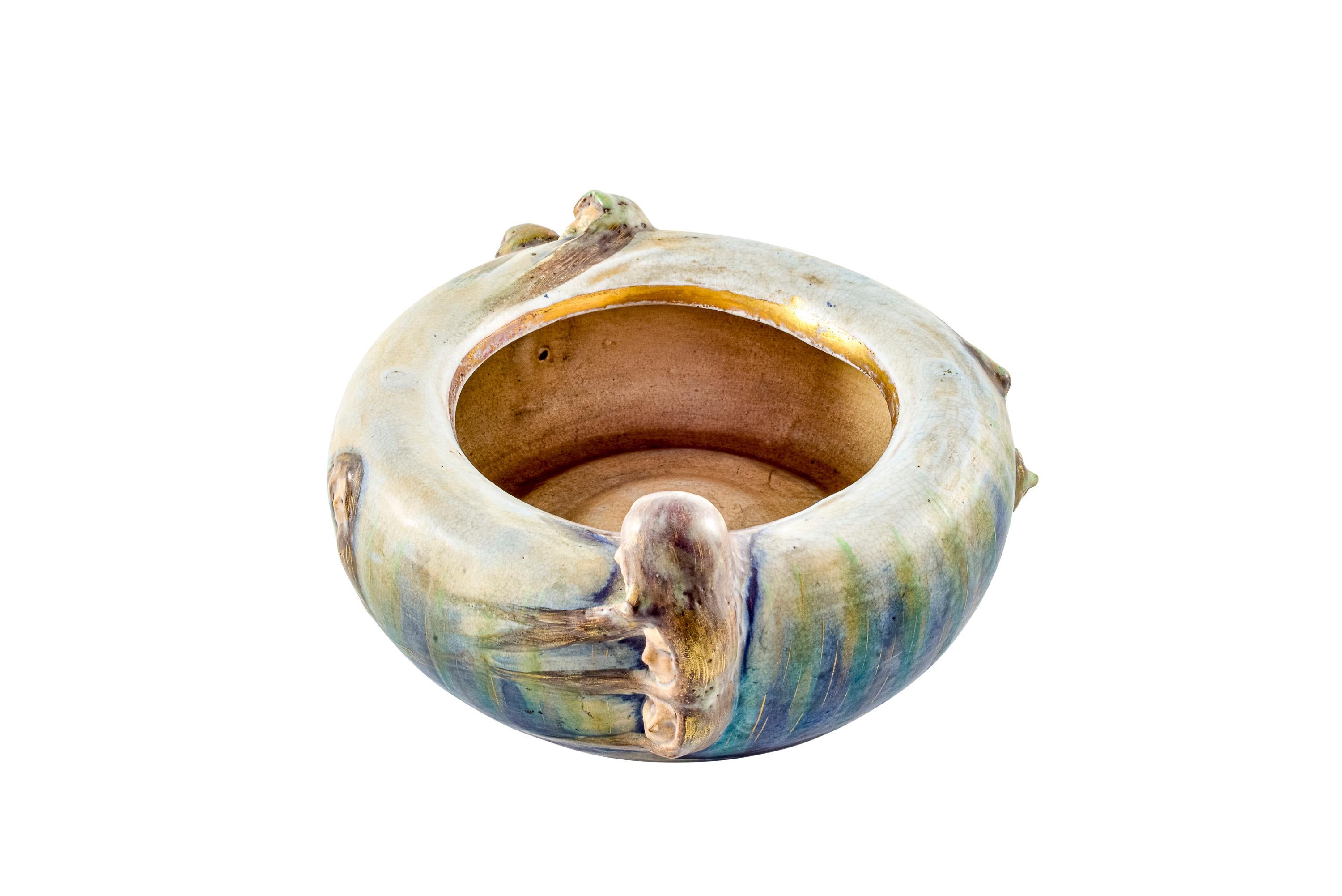 Austrian Art Nouveau symbolistic ceramic bowl from the 