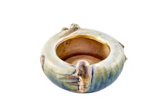 Austrian Art Nouveau Ceramic Bowl Eduard Stellmacher Amphora Blue, circa 1902