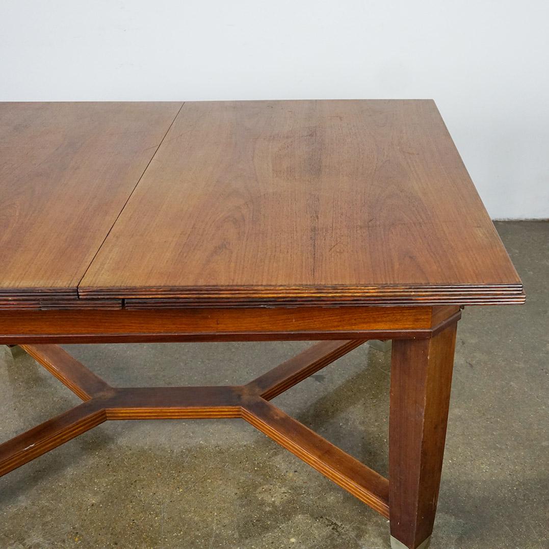 Veneer Austrian Art Nouveau Extendable Dining Table by August Ungethüm Vienna For Sale