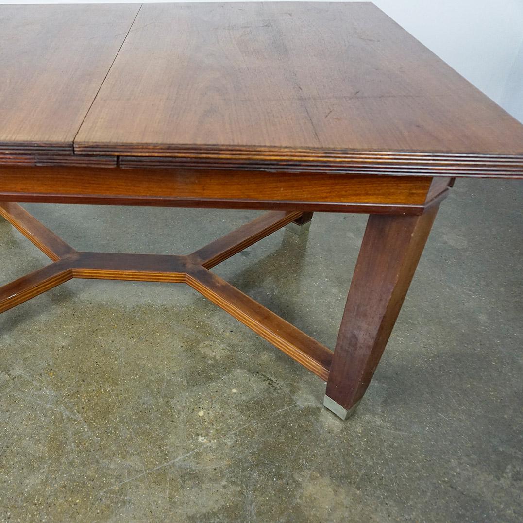 Early 20th Century Austrian Art Nouveau Extendable Dining Table by August Ungethüm Vienna For Sale