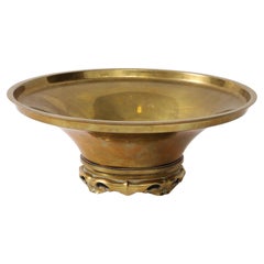 Antique Austrian Art Nouveau Heavy Brass Centerpiece Bowl