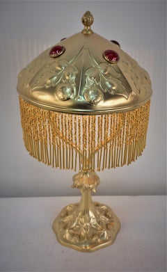 Austrian Art Nouveau Jewel Bronze Table Lamp