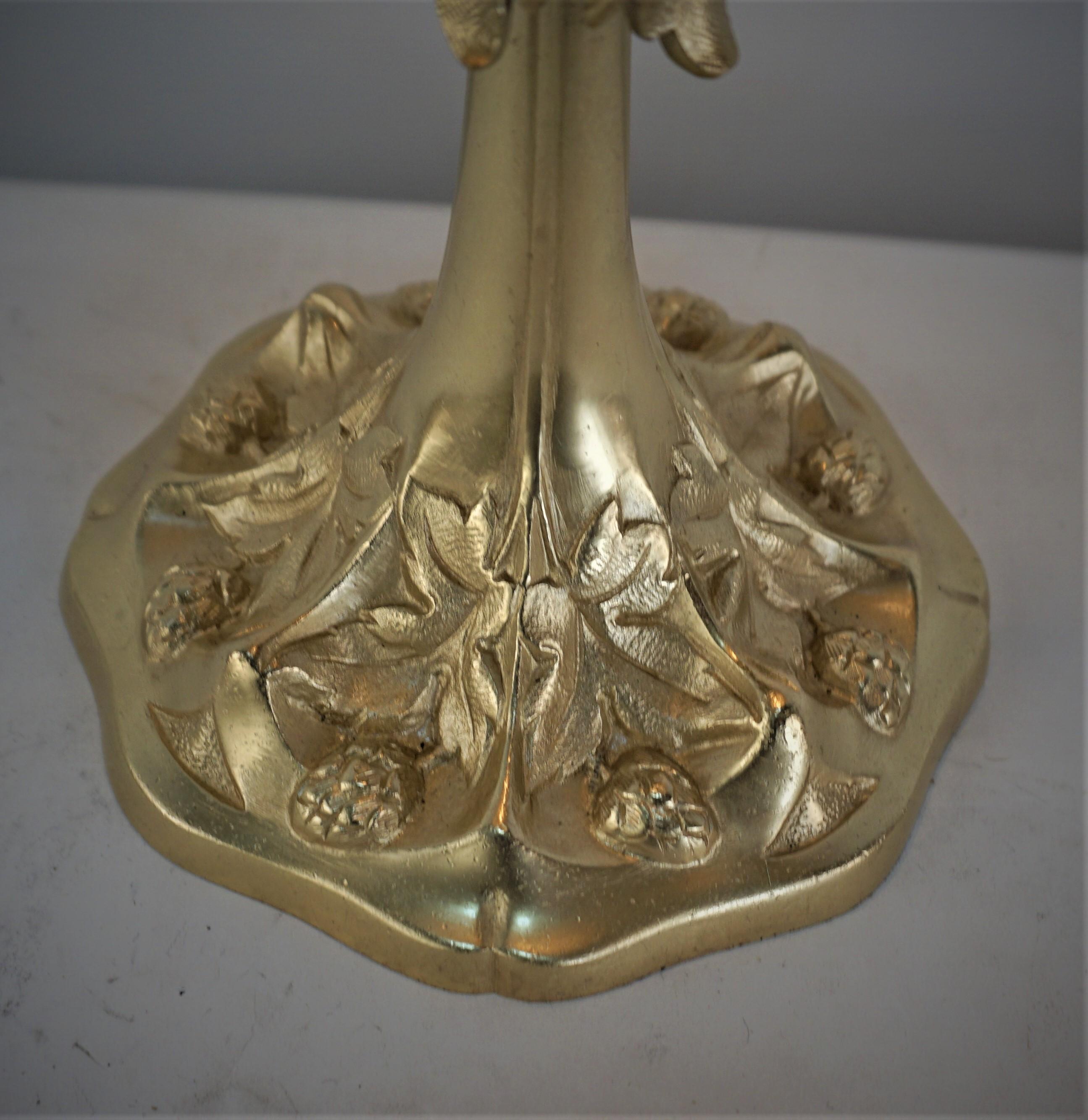 Early 20th Century Austrian Art Nouveau Jewel Bronze Table Lamp For Sale
