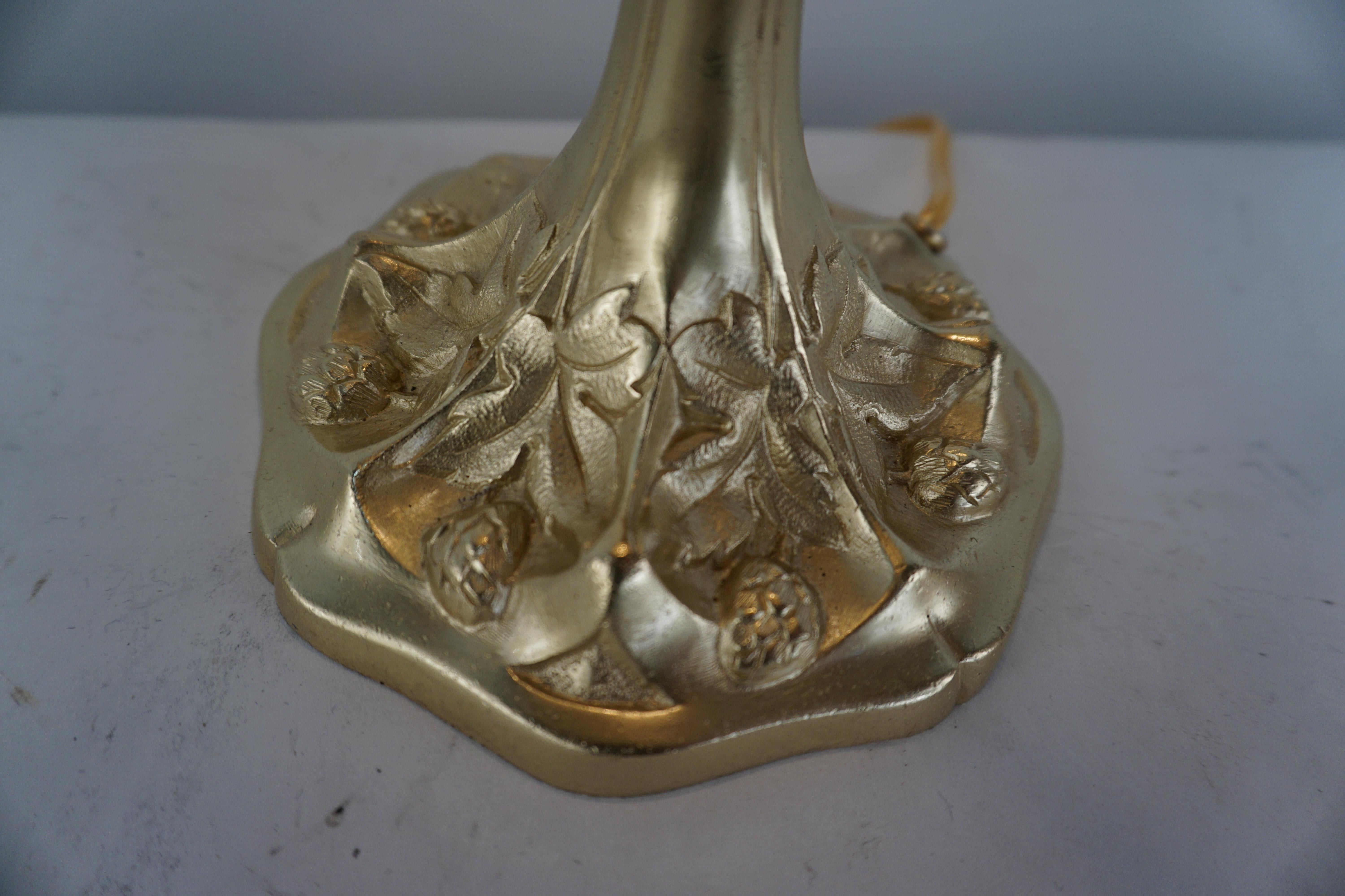 Austrian Art Nouveau Jewel Bronze Table Lamp For Sale 1