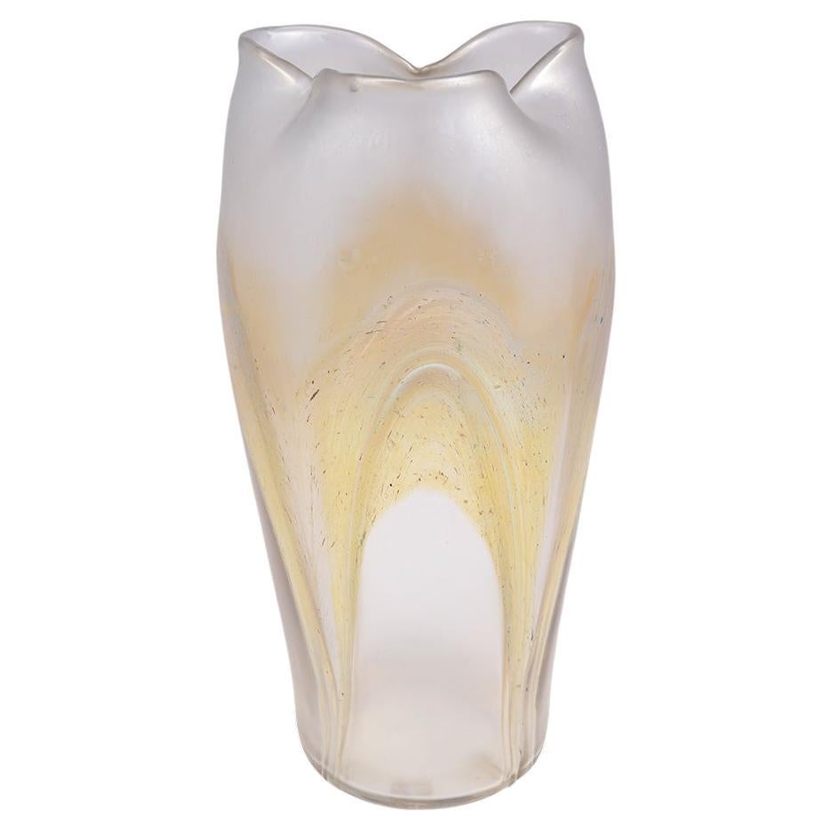 Austrian Art Nouveau LOETZ Glass Vase Mouth-Blown Gold early 20th century  For Sale