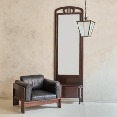 Specchio da terra in mogano in stile Art Nouveau austriaco, anni '10 del Novecento