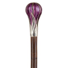 Österreichischer Jugendstilschilfrohr aus Silber und Emaille von Georg Adam Scheid