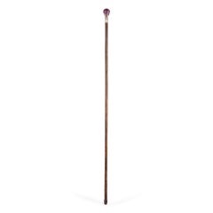 Austrian Art Nouveau Silver and Enamel Cane by Georg Adam Scheid