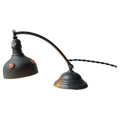 Austrian Art Nouveau Table Lamp in Brass & Purple Glass, 1910s