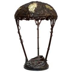 Austrian Art Nouveau Table Lamp, Naturalistic with Lizard, circa 1900