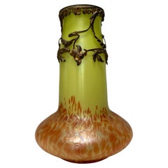 Jarrón austriaco Art Nouveau atribuido a Loetz